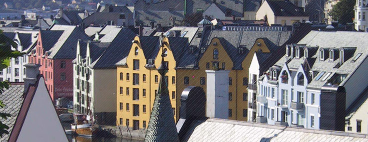 General view of Alesund's Jugendstil district (© Jugendstilsenteret)